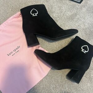 Kate Spade Black Suede Ankle Booties